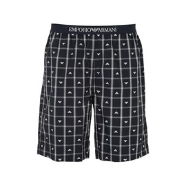Emporio Armani Men's Yarn Dyed Woven Pajama Shorts, Check Eagle/Ar.blu/T, Small