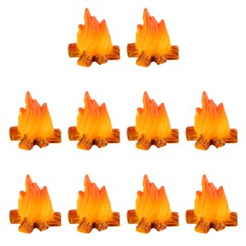Laroal 10pcs Miniature Campfire Fire Ornament Set Realistic Mini Fire Model Handicraft for Dollhouses Bonfire Decoration for Crafts and Scene Building