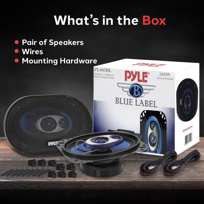 Pyle 4'' x 6'' Three Way Sound Speaker System -