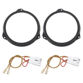 VGOL 165 mm 6.5 Inch Speaker Adapter Mounting Ring Front and Rear Door Speaker Adapter Plastic Compatible with Fiesta from 2008 with 2-Piece Cable Adapter