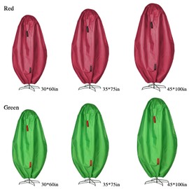 SMLJFO Upright Christmas Tree Storage Bag with Drawstring Fits Up to 7.5ft Tree, Waterproof Dust-proof Christmas Tree Storage Cover for Your Artificial Tree Standing, Red