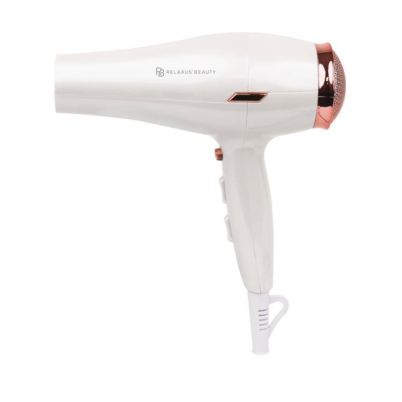 Relaxus Beauty Pearl Rose Ionic Blow Dryer with Concentrator Nozzle,