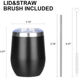 2pcs 12oz Vacuum Insulated U-Cup: Transparent Cover Stainless Steel Straw Cup Small Temperature-Controlled Water Cup, Double-Layer Vacuum Cup for DIY Holiday Wedding Party, Office Gym Gift