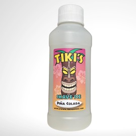 Tiki's Shaved Ice and Snow Cone UnSweetened Flavor CONCENTRATE For Snow Cone Syrup and Flavoring For Beverages and Desserts (Pina Colada)