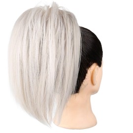 GWAWG Ponytail Extension，Claw Clip Bun Hair Piece， Short Straight Ponytail Extensions ，Messy Hair Bun， Natural Synthetic Fake Pieces for Women(4503)