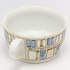 Kowa Pottery Hasami Ware Soup Cup Tile Art Blue