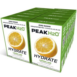 PeakH20 Electrolytes Powder Hydration Packets | Lemon Lime | 72 Servings | Sugar Free Water Flavor Packets for Workout Recovery