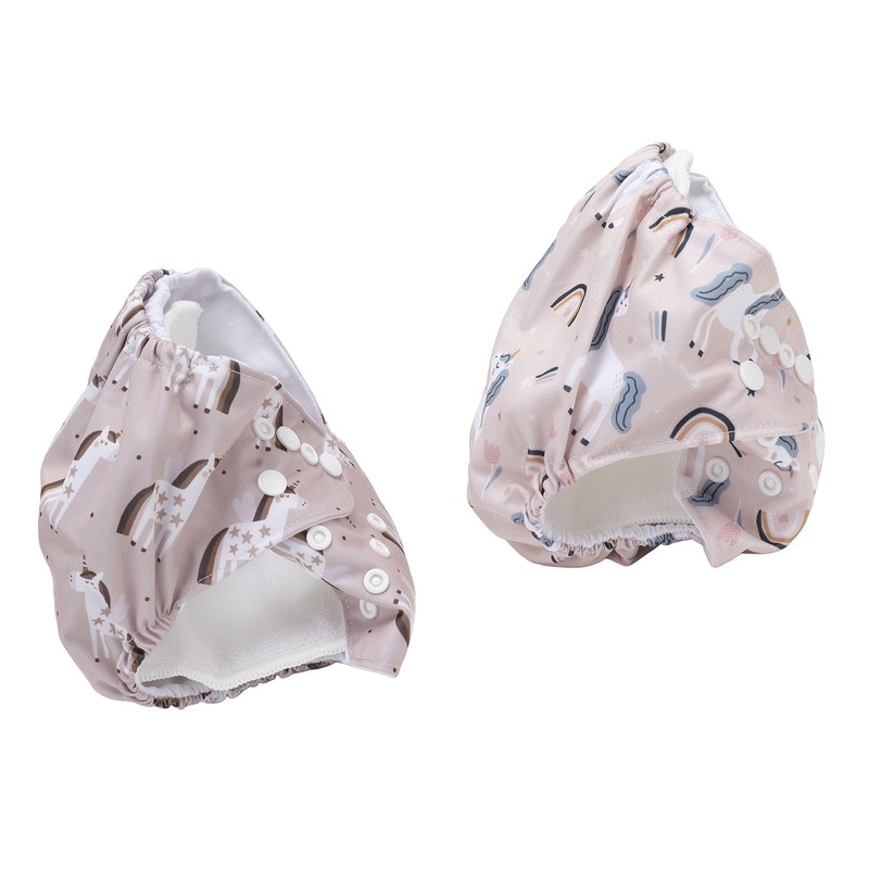 2pcs Baby Cloth Diapers Reusable Washable One Size Adjustable Stretchy