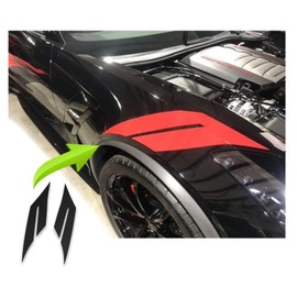 BENINI DESIGN STUDIO Side C Hockey Stick Racing Stripe Vinyl Decal Black Blackout Compatible with 2014-2019 Corvette C7 Z06 C7 2014 2015 2016 2017 2018 2019 (Red)