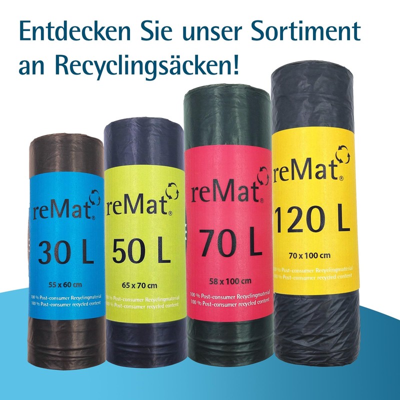reMat bin liners, 120 L, made from 100% post-consumer waste