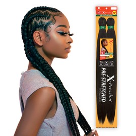 Sensationnel Crochet Braids African Collection 2X X-Pression Pre-Stretched Braid 72" (1-pack, 1B)