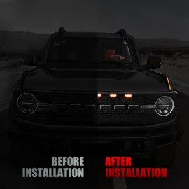 Mabett 5PCS LED Grille Lights for Ford Bronco Accessories 2021 2022 2023 2024 2025 2/4-Door fit Badlands Wildtrak & Everglades