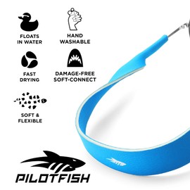Pilotfish Neoprene Sunglasses Strap – Neoprene Eyewear Retainer, Secure Floating Sunglass Cord with Anti-Slip Ends