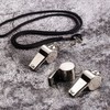 Jaimela 3 Pcs Stainless Steel Whistle Whistle with Lanyard Whistle