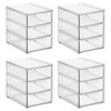 mDesign Plastic Stackable Organizer with 3 Drawers - Pull-Out Drawer