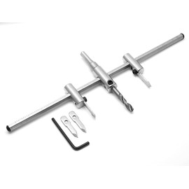 Seimneire Adjustable Hole Saw, 1-3/16" to 11-3/4" (30 to 300mm) Heavy Duty Adjustable Circle Cutter Drill Bit Tool for Drywall Wood Plaster, Silver