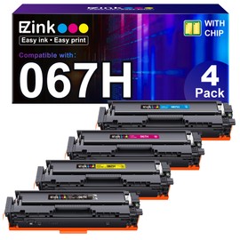 E-Z Ink Compatible 067H Toner Cartridge Set Replacement for Canon 067h Toner BK/C/M/Y 067 Toner Cartridge High Yield to use with Canon imageCLASS MF656Cdw MF654Cdw LBP632Cdw MF653Cdw Printer (4 Pack)
