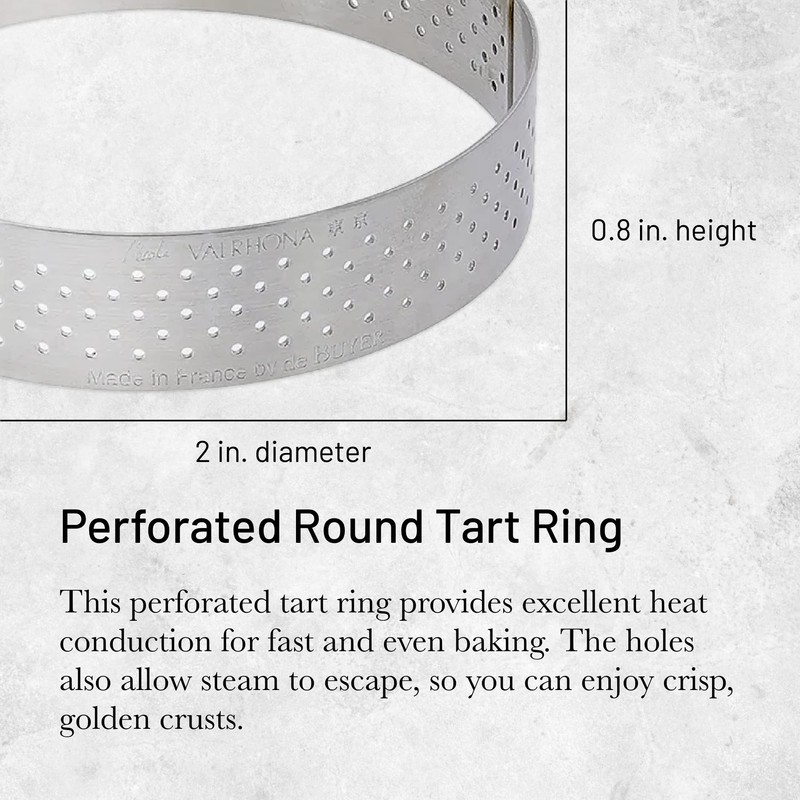 De Buyer Tart Ring with Perforated Straight Rim Stainless Steel,