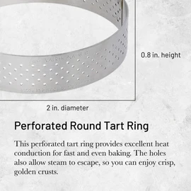 De Buyer Tart Ring with Perforated Straight Rim Stainless Steel, Round, Silver