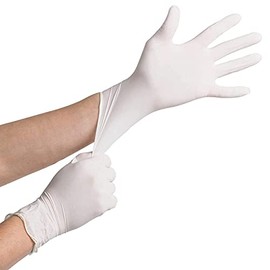 Pack of 100 Latex Gloves in Dispenser Box - Powder-Free, Non-Sterile, Natural - Disposable Gloves (M)