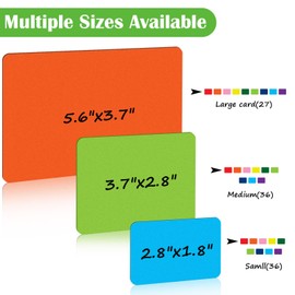 Mimorou 99 Pcs Magnetic Dry Erase Labels Reusable Name Magnets for Whiteboard 3 Sizes Colored Magnetic Blank Cards for Office Home Kitchen Fridge(Bright Colors)