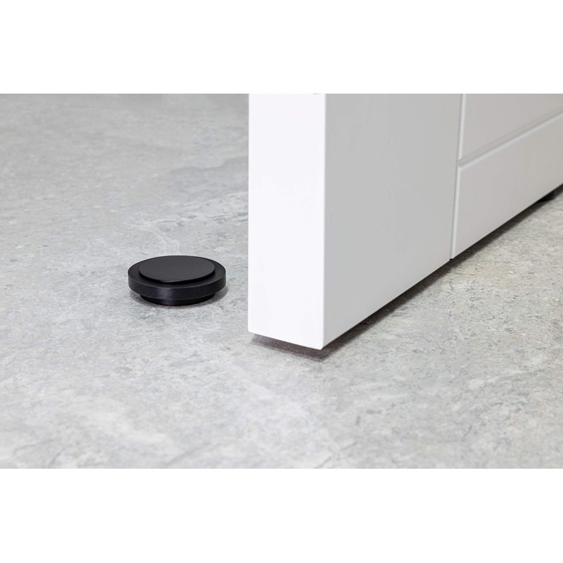 EVI Herrajes Adhesive Door Stop, Black Lacquered Stainless Steel, Modern