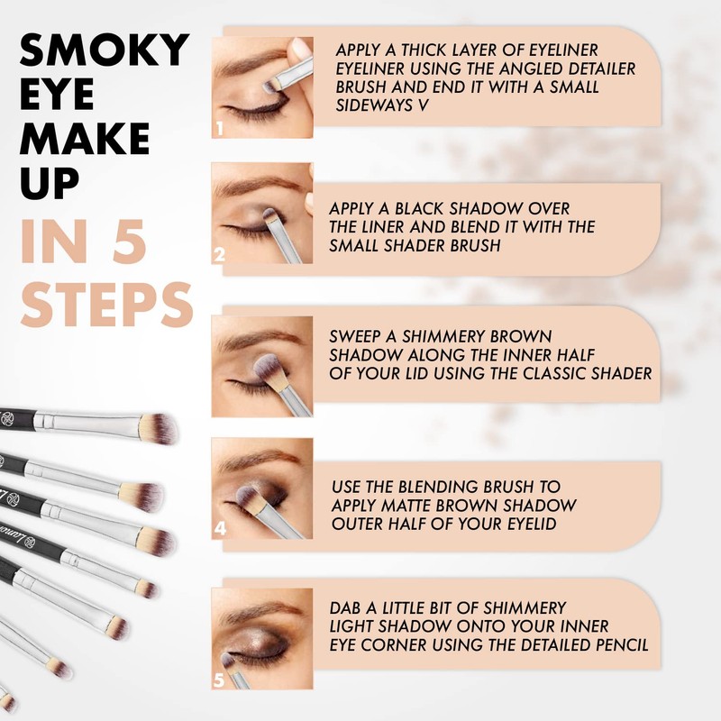 Make Up Eye Brush Set - Eyeshadow Eyeliner Blending Crease