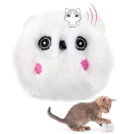 3 Cat Toys with Catnip, Interactive Cat Ball with Sound, for Cat to Play (White)
