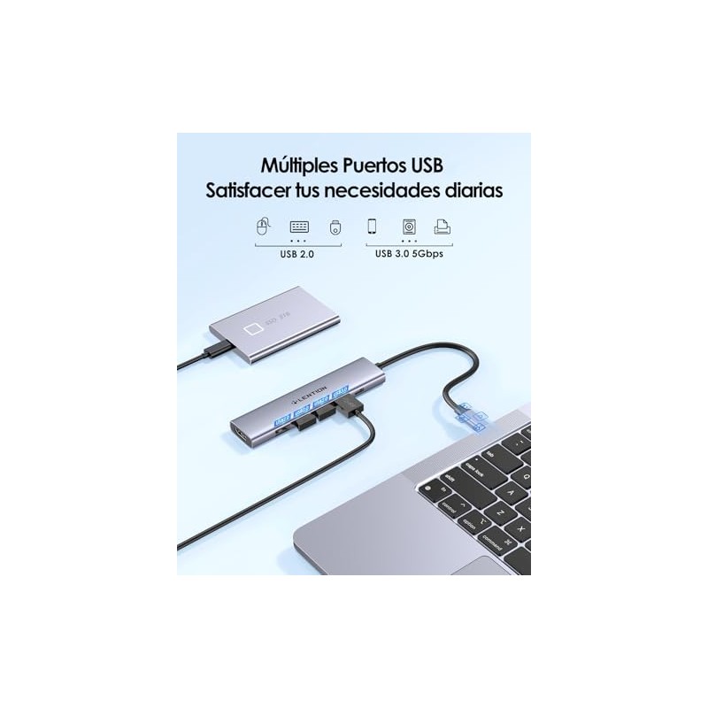 LENTION Hub USB C con HDMI 4K, PD 100W, USB-A