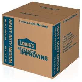 Lowes Pack of 5 Medium Heavy Duty Cardboard Boxes 18" x 16" Moving Shipping Packing