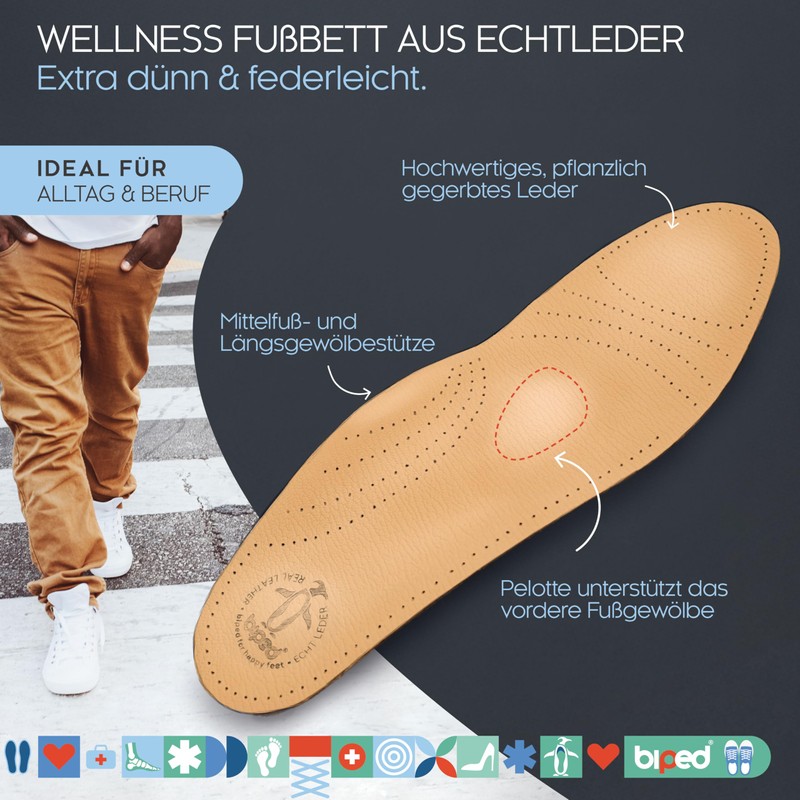 biped Premium z1706 Footbed made from Vegetable-Tanned Leather with Pelotte