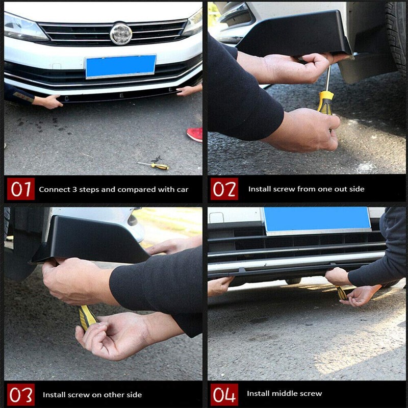 MUTUSAISI Gloss Black Front Bumper Lip Spoiler Splitter Fit for