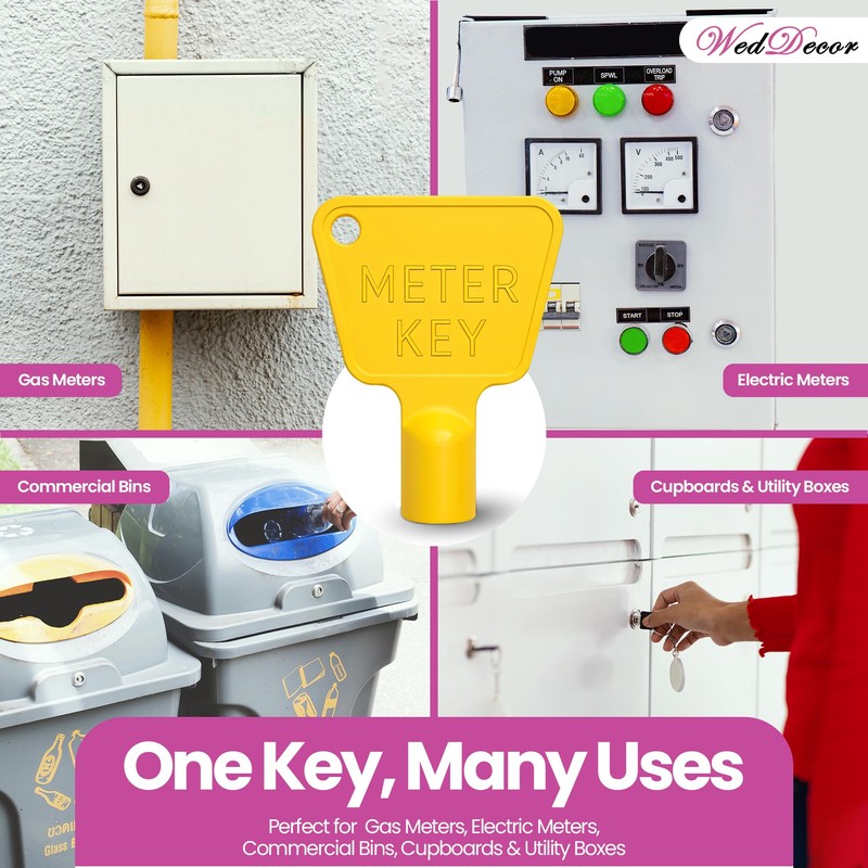 WedDecor 2 Pack Plastic Gas Meter Box Key – Triangle