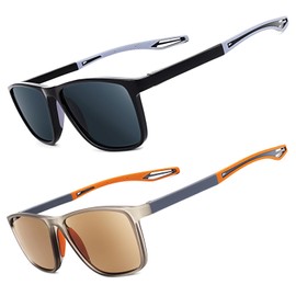 JixGien 2 Pack Reader Sunglasses Men Women UV400 Protection Lightweight Outdoor Full Lens Reading Sunglasses- Not Bifocals（Black&Grey，+1.75）