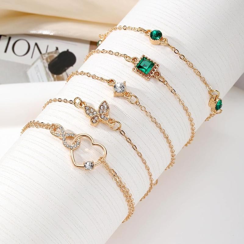 Gold Bracelets for Women, 14K Gold Plated Dainty Layered Chain