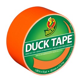 Duck Duck Brand 1265019 Color Duct Tape, Neon Orange, 1.88 Inches x 15 Yards, Single Roll