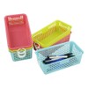 Leendines Coloured Plastic Basket 6 Packs Small Storage Baskets with