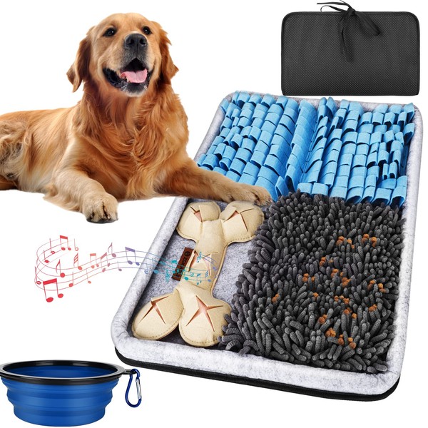 ZGXIAOLE Snuffle Mat for Dogs, Interactive Feed Mat for Boredom, 17.3"×23.6" Pet Foraging Mat for Smell Training and Slow Eating with Stress Relief, Foraging Skills, Brain Stimulation