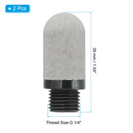 PATIKIL Plastic Pneumatic Air Muffler G 1/4 2Pcs Air Line Compressor Exhaust Fitting Solenoid Valve Silence Baffle Pneumatic Mufflers for Cylinders Oil Tanks Air Tools, Grey