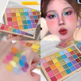 40 Colors Dopamine Color Artist Makeup Professional Eyeshadow Eyes Eye Palette Makeup Set (Vivid Colored Eyeshadows Suitable for Performances), 40 Colors, 1 Piece / 40색 도파민 컬러 아티스트 분장 전문 아이섀도우 아이즈 아이팔레트 메이크업 세트(공연에 적합한 선명한 색의 아이섀도), 40가지 색상, 1개