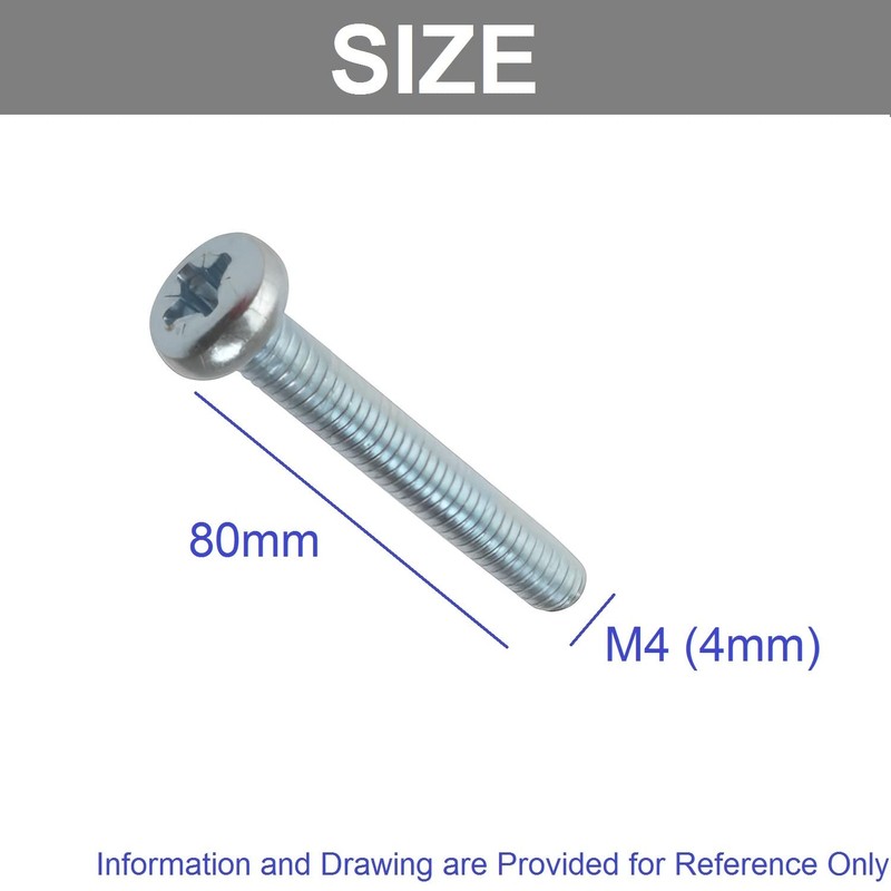 TERF® M4 X 80mm Pozi Pan Machine Screws M4 (4mm)
