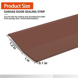 Elvone Garage Door Seal Top and Sides, 40 FT Universal TPE Weather Stripping Garage Door Trim Seal Weatherproofing Garage Door Seals with Nails and Lids in Brown