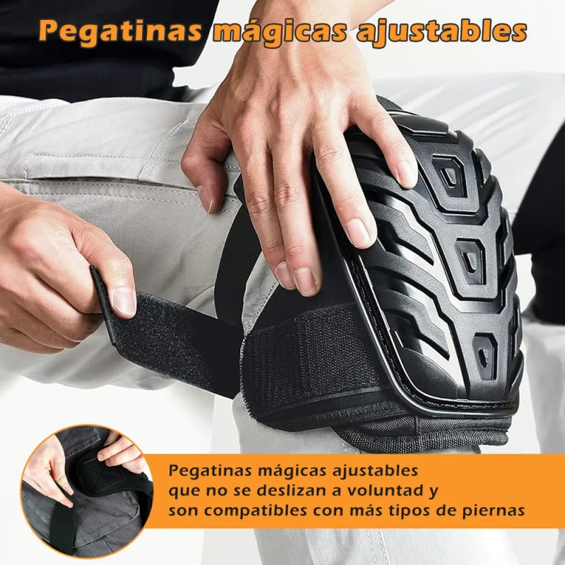 Rodilleras Kidomy Negras Resistente Uso Construcción Velcro Ajustable