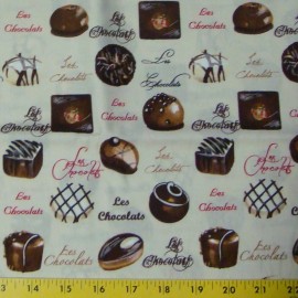 Timeless Treasures BTY Timeless Treasures Chocolates Brown Cotton Fabric By The Yard
