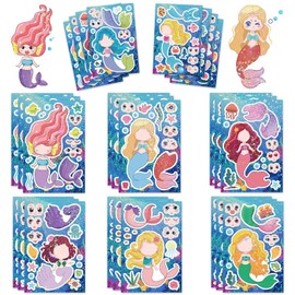 Meerjungfrau Aufkleber, DIY Meerjungfrau Gesicht Aufkleber, Kinder Aufkleber, machen Gesicht Aufkleber, Kinder Meerjungfrau Aufkleber, Kinder Party lustige Gesicht Aufkleber