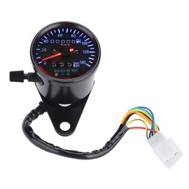 Universal Motorcycle Odometer LED Backlight 12V Motorcycle Dual Speedometer Odometer Gauge Kit Cafe