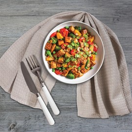 Urban Villa Kitchen Towels Waffle Dish Towels for Kitchen Smoke Color Set of 6 Over Sized 18x28 Inches Kitchen Towels Highly Absorbent 100% Cotton Mitered Corners Kitchen Hand Tea Towels Dish Cloths