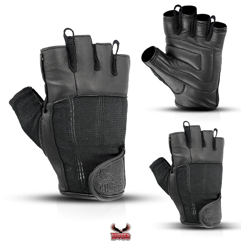 Hugger Men's Super Soft Deer Soft Fingerless Leather Summer Touring