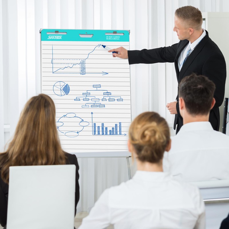 SHARBDA Lined Sticky Easel Pad, 25 in x 30 in,Flip