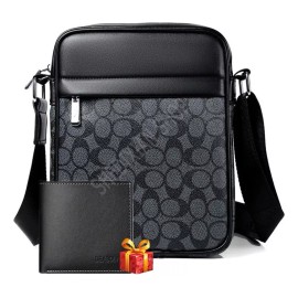 SH Bandolera Hombre Mujer Cuero Crossbody Bolsa Mariconera,2pcs